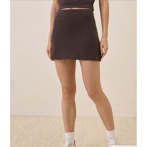 Pact Organic Cotton On the Go-To Athletic Skort Brown Medium